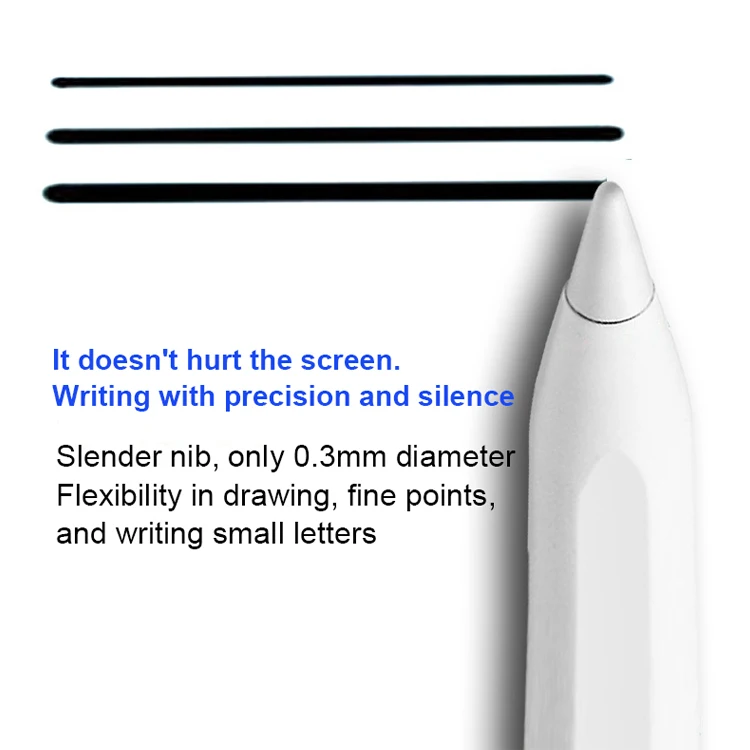 Touch Screen Capacitive Pencil  Drawing Tablet Active Stylus Pen with Type-C Charging