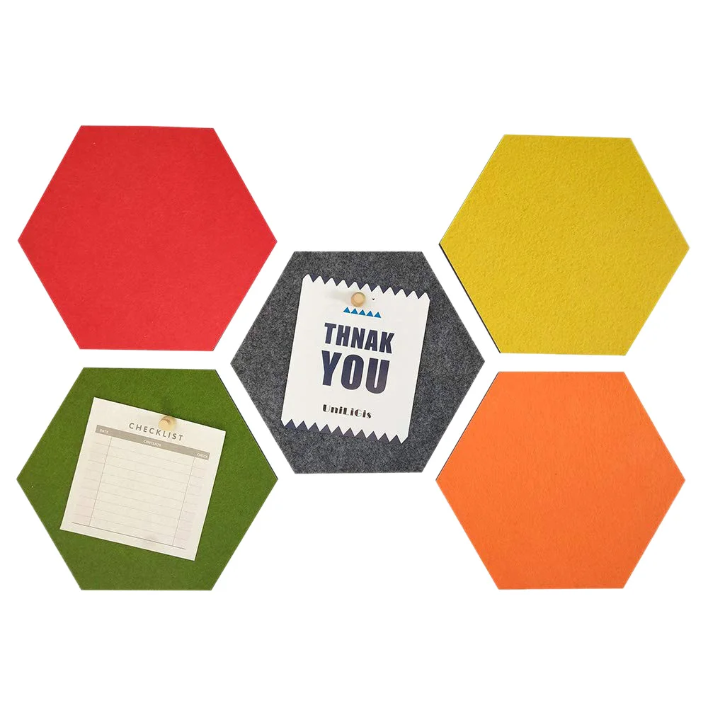 
Hexagon Felt Bulletin Pin Board Cork Board Tiles Self Adhesive Wall Decor For Photos Memos Display 