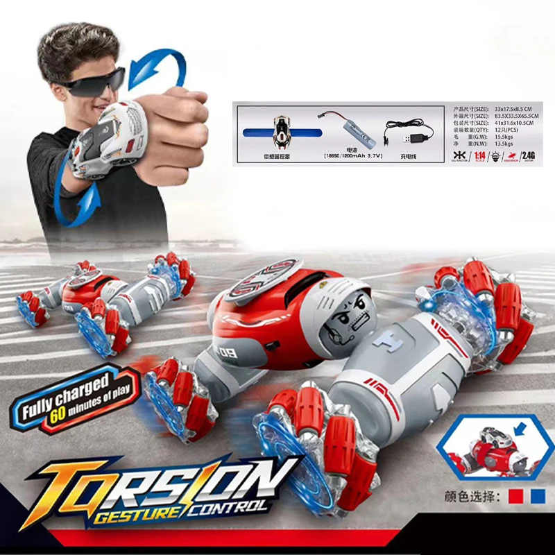 BGL Double Side Twist RC Drift Car Watch Radio Control Toys Hand Controlled Gesture Sensing RC Drift Stunt Car
