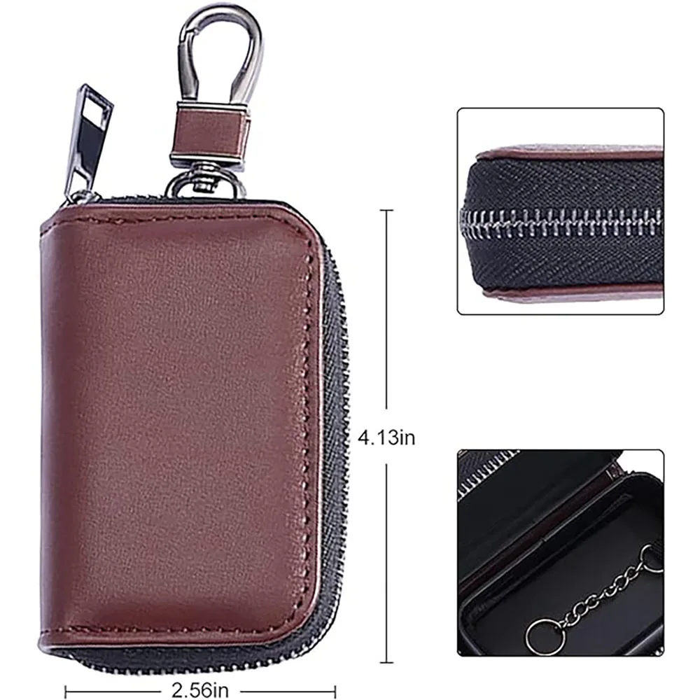 Pu Leather Faraday Cage Car Key Protector RFID Signal Blocking Anti-Theft Pouch Anti-Hacking Case Blocker