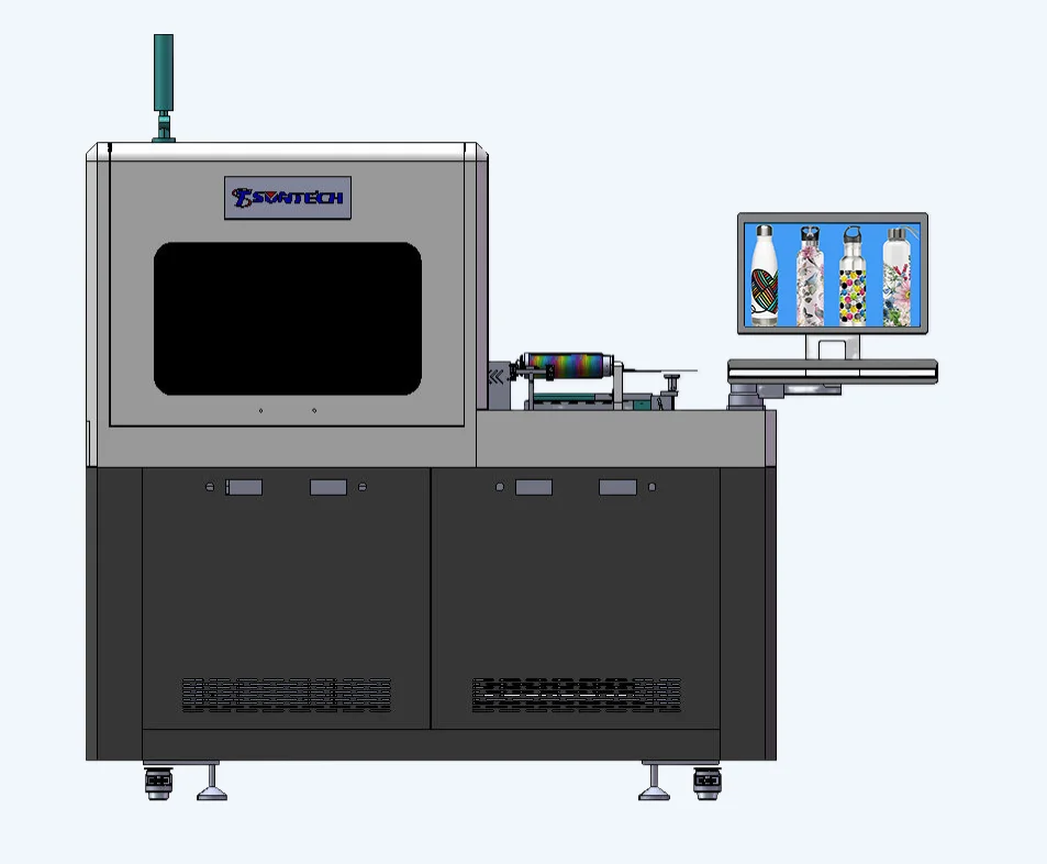 Suntech Semi-automatic high speed bottle label printer, professional cylinder printer
