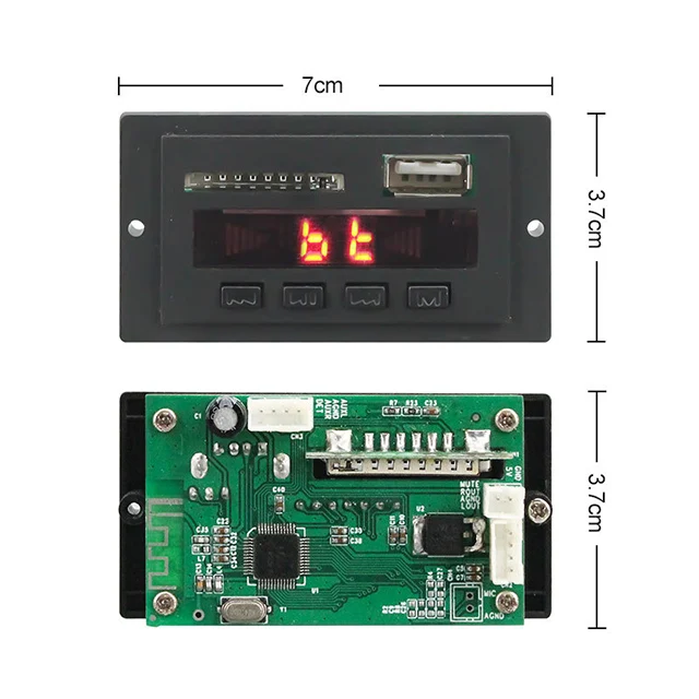 DC 5V 12V BT5.0 MP3 Decoder Amplifier Call Recording Function Music Player Module Mp3 decoder board