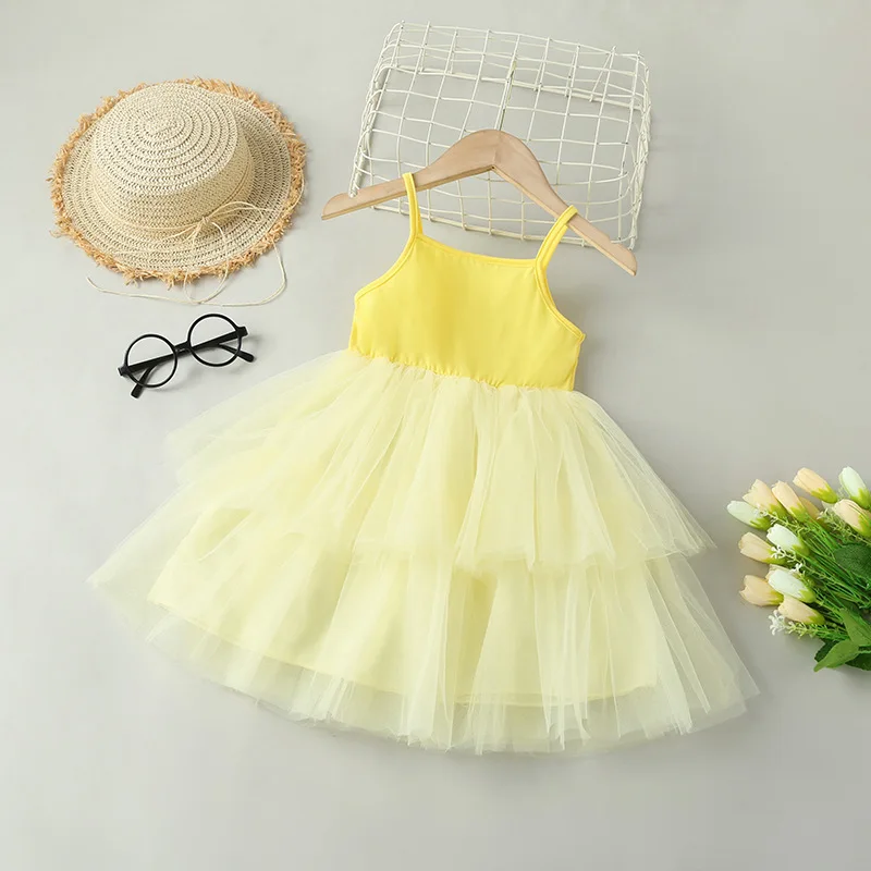 2022 high quality new design children party dress with ruffles tulle