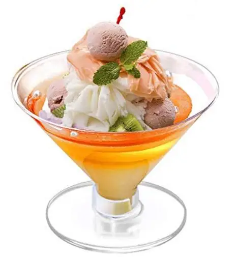 Disposable Goblet Dessert Champagne Small Ice Cream Containers plastic clear cup