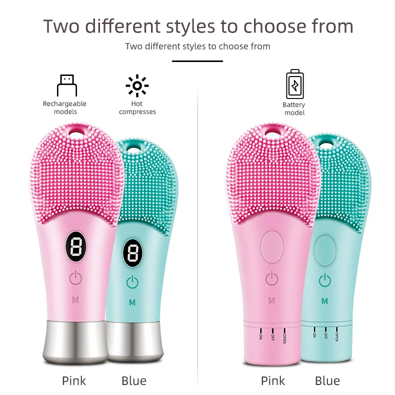 Hot Sell Home Use Beauty Equipment Silicone Sonic Face Cleanser Massage Brush Electric Waterproof Facial Cleansing Brush