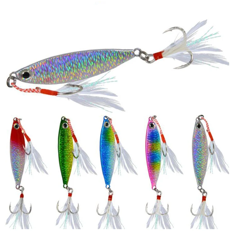 WEIHE 7G 10G 15G 20G 30G wholesale hard 3D fish eyes sinking jigging lure metal artificial sea bass small lead lure