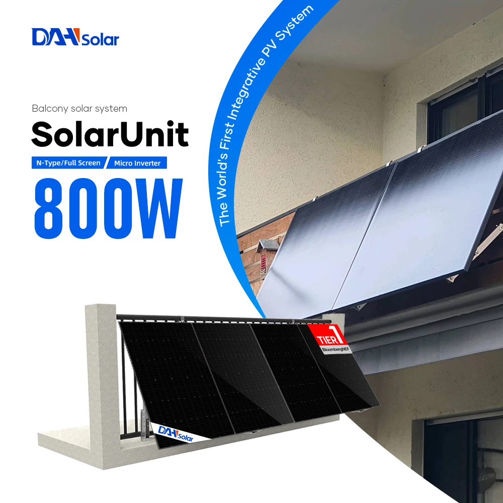 DAH SolarUnit Kraftwerk Designfrei 600w 800w Balkon PV Anlage