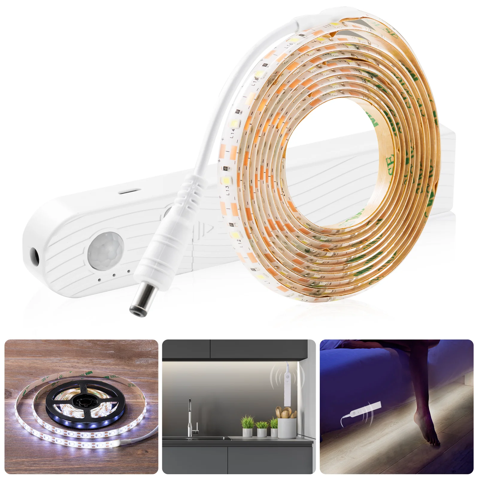 Dropshipping High Brightness 2835 bar 1meter warm white color indoor human body induction sensor intelligent led strip light