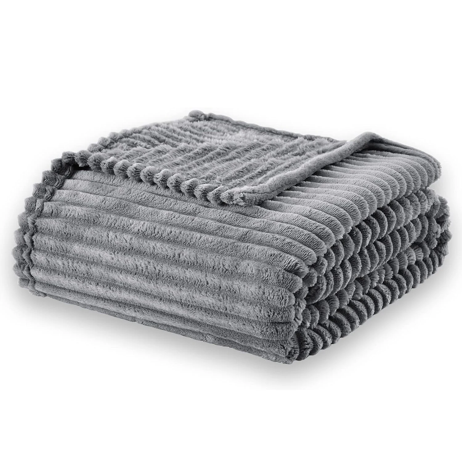 Modern Flannel Throw Blanket Lightweight Super Soft and Cozy Solid Stripe Plush for Bed Couch Sofa Waterproof