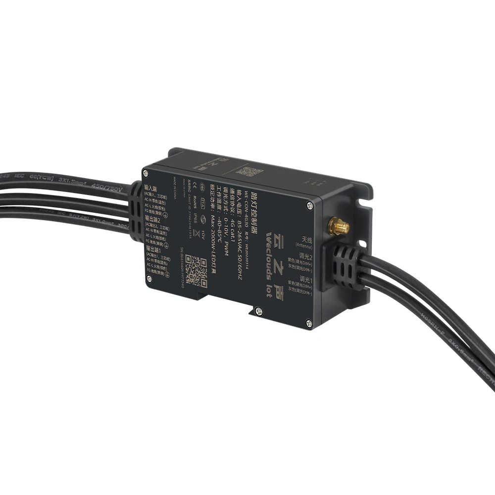 Weclouds wiring type 4G/2.4G single/dual street light controller support remote control for smart city with smart control system