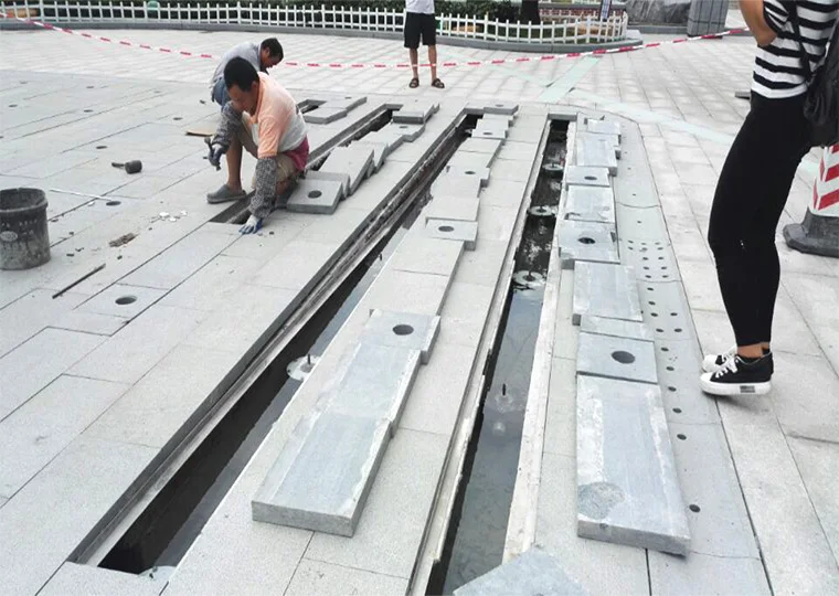 the latest easy install steel outdoor stainless steel garden dry deck or pool music dancing water fountain feature