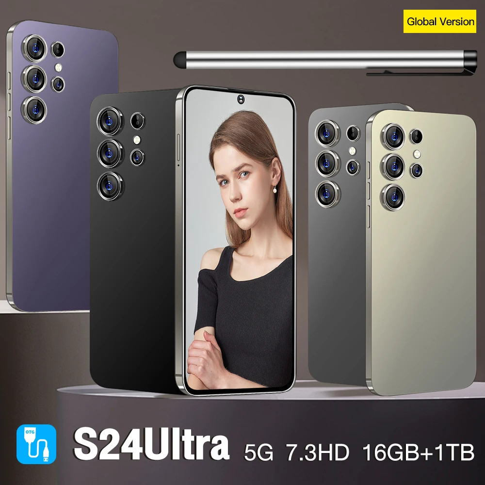 Best selling Global 5G S24 Ultra Phone Global Version Mobile Phone Cheap 16GB+1TB Android 13 Cellphones Unlocked Smartphone