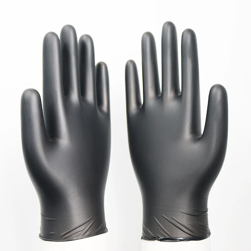 Cheap Black disposable vinyl synthetic nitrile gloves for Pet care