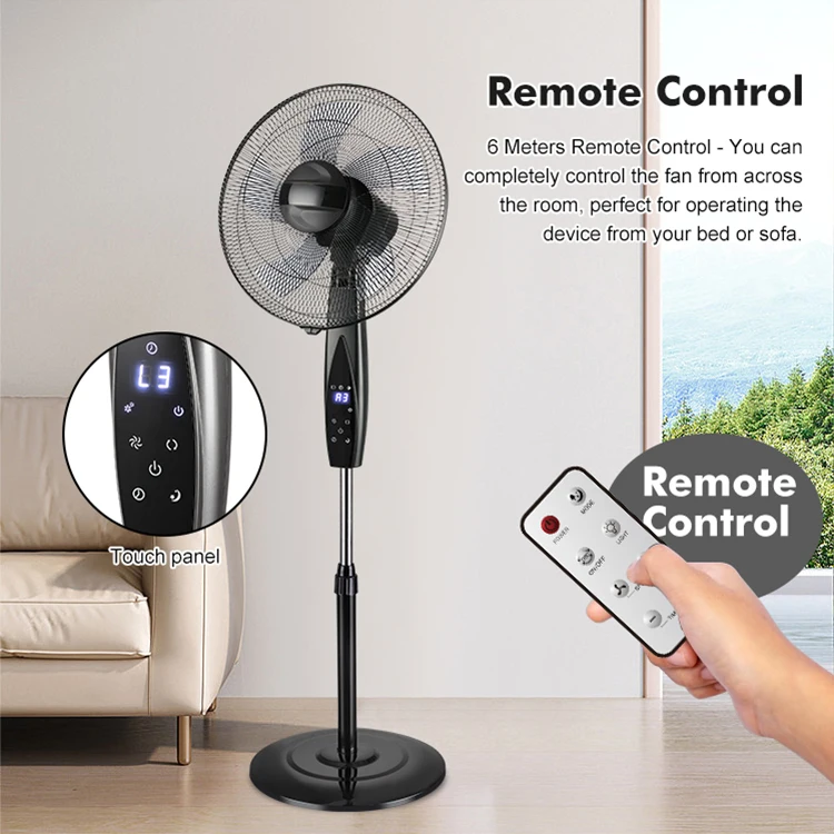 high speed  electric oscillating stand fan price energy-saving with remote for home