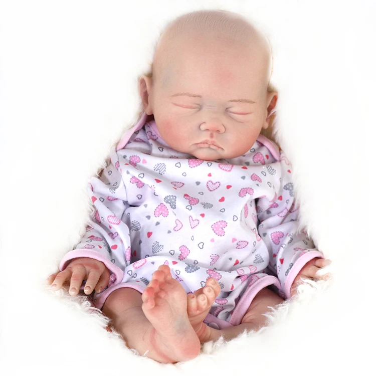 wholesale 18 inch  real lovely closed eyes  soft skin reborn baby dolls silicone for kids