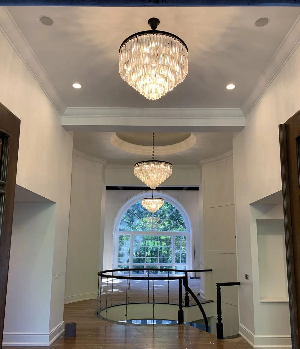 Custom Size Restaurant Pendant Light New Design Hanging Lamp Modern Luxury K9 Crystal Chandelier Ceiling Lights For Living Room