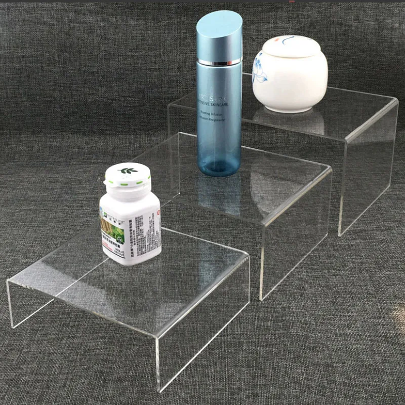 Hot Sell Clear U Shape Display Riser clear acrylic tabletop Stand Strong Acrylic shelf risers for toys bag shoe cosmetics