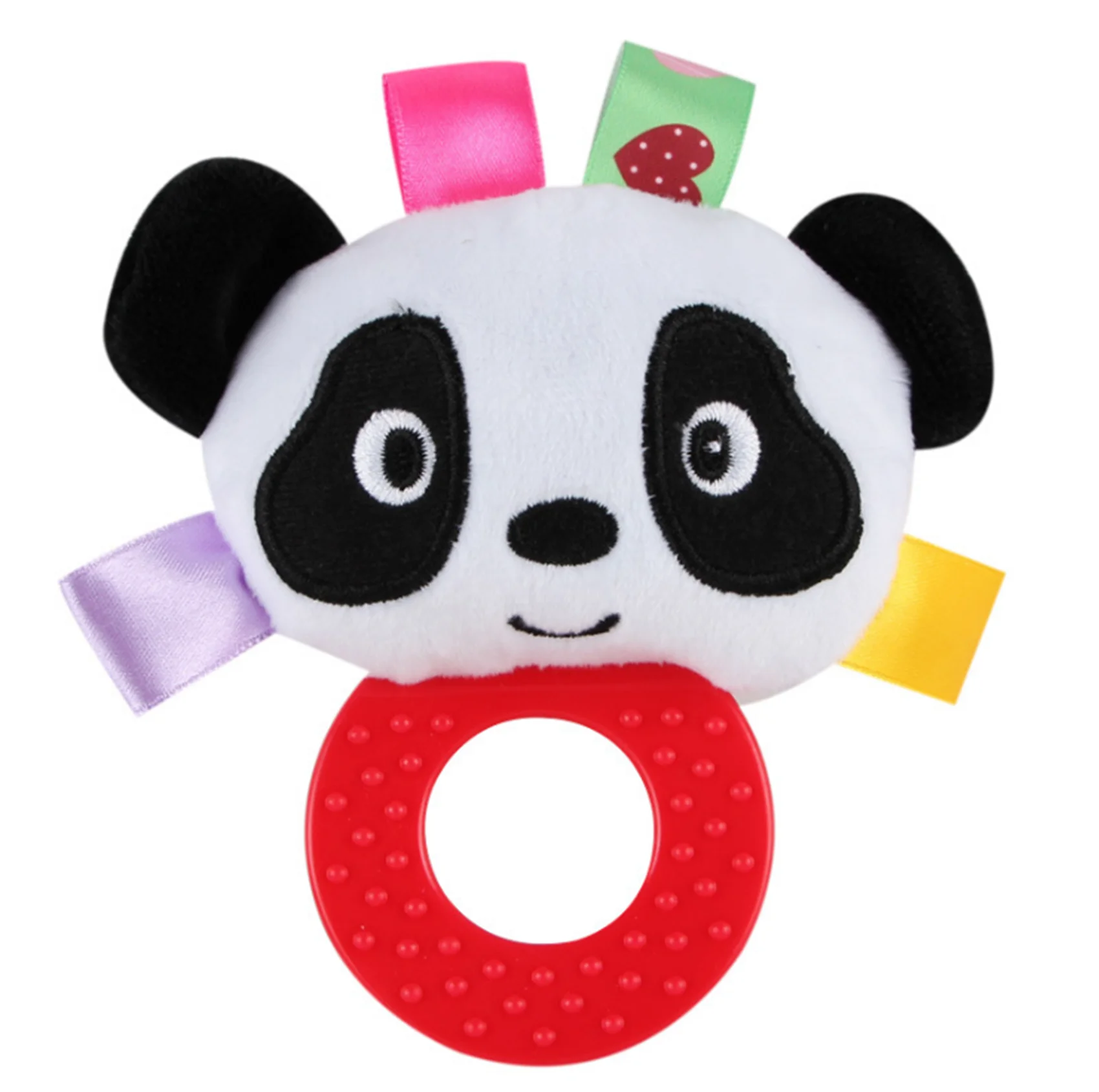 
 Factory Direct Selling BPA Free panda Animal Shaped Baby Teething Teether Mitten Toy  
