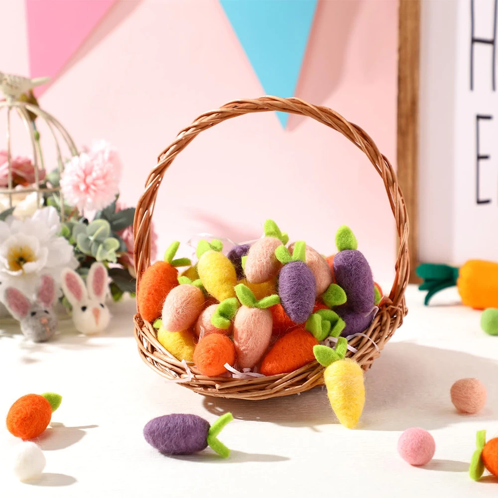 100% Eco-friendly Easter Hanging Ornament Party Home Decor Felt Carrots Wholesale Bulk Sale Wool Felt Handicraft
