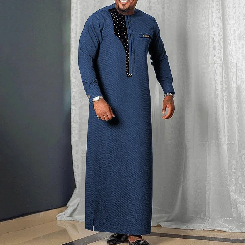 JH New Fashion Wholesale African Clothing Traditional Stripe Plaid Design Shirts Long Sleeve African Men Dress