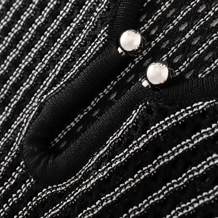 Knitwear manufacturer custom Summer black sleeveless knee length sexy women knit dresses