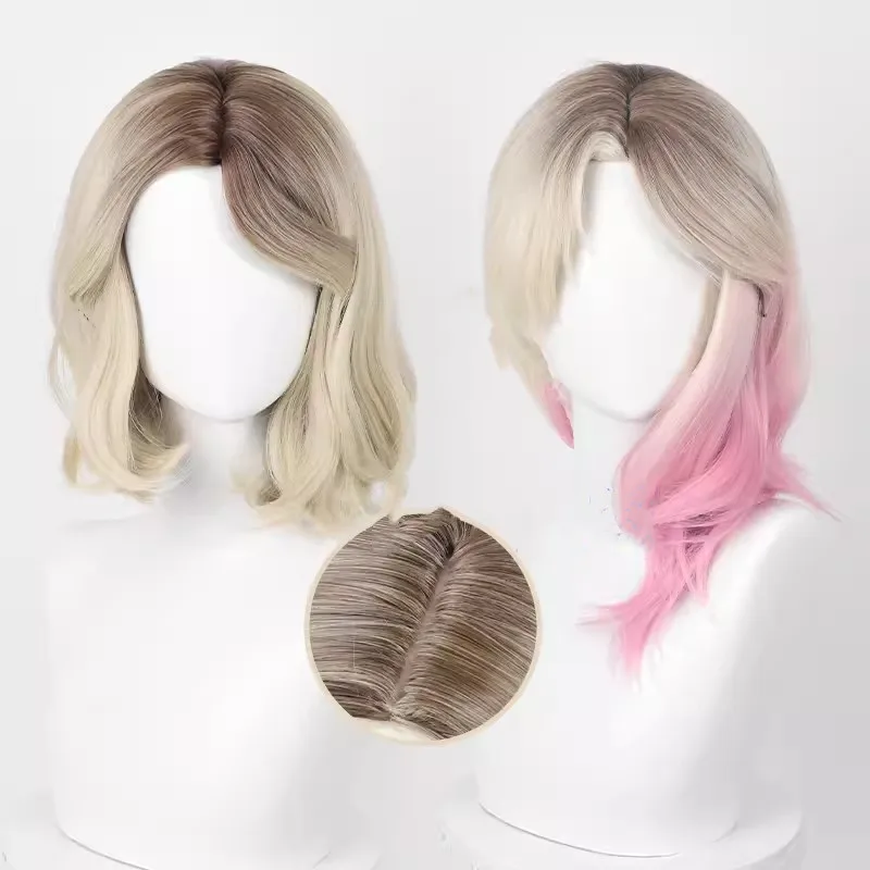 Wholesale Gwen Wig 40cm Medium Long Dyed Color League of Legends LOL Anime Synthetic Halloween Party Cosplay Wig