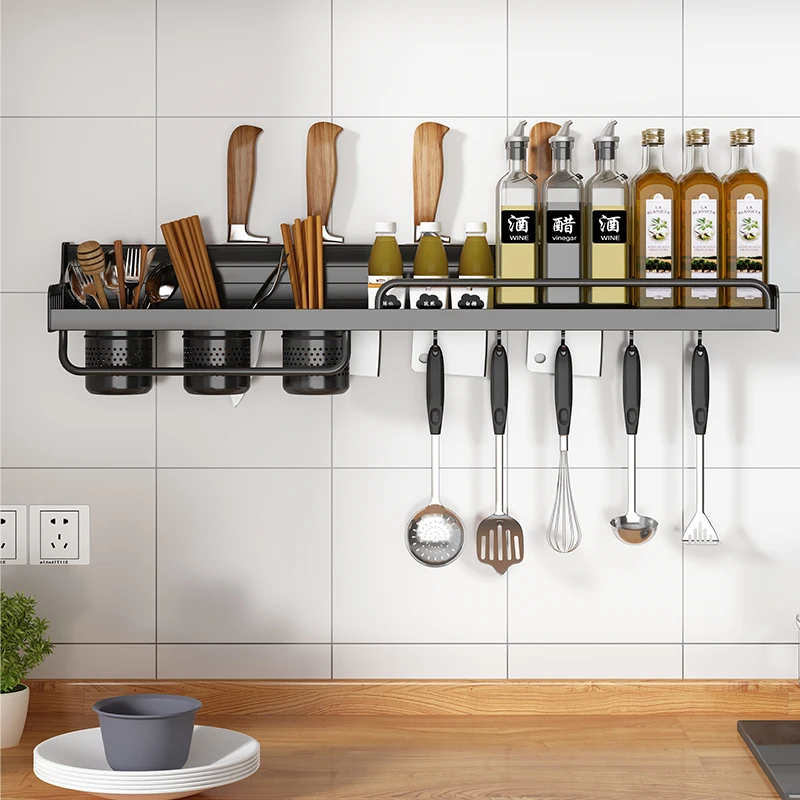 wall mounted kitchen organizer spice rack shelf storage holders & racks dish drainer rack