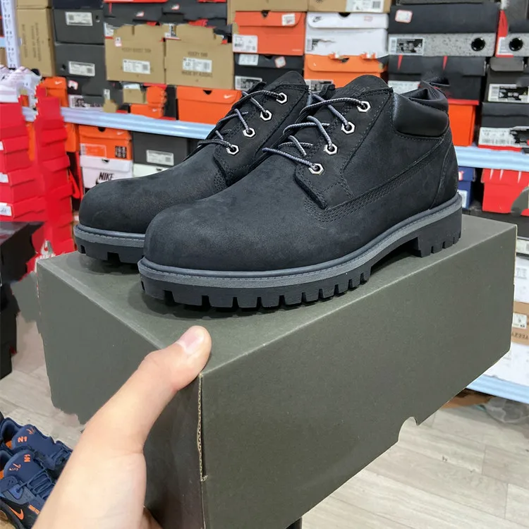 Оптовая продажа, оригинальные брендовые кожаные повседневные походные ботинки, черные теплые охотничьи ботинки, Нескользящие прочные водонепроницаемые мужские ботинки