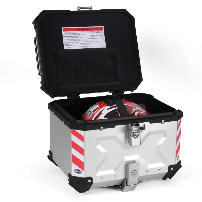 
45L High quality waterproof scooter trunk black silver Top case delivery to box aluminum alloy tail boxes motorcycle 