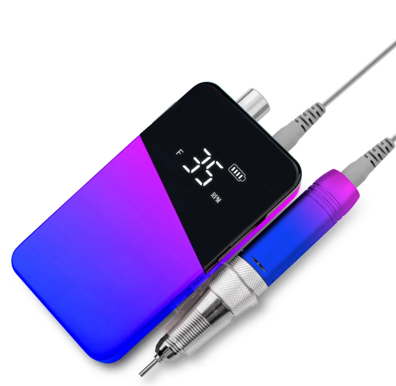 Портативный беспроводной стальной перезаряжаемый аппарат для маникюра с розовым градиентом