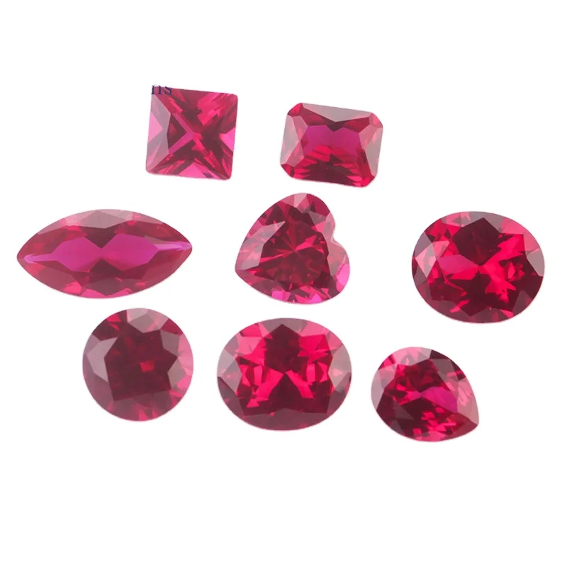 Celebrity gems Factory Wholesale 5# Ruby Lab Gemstone Round Shape  Loose Stone Synthetic corundum