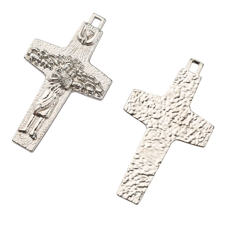 Wholesale Stainless Steel  Graceful Pendant Necklace Catholic Cross  Rosary Parts Pendants Necklace