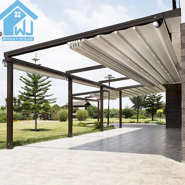 Высококачественные наружные ПВХ моторизованные жалюзи, выдвижная потолочная беседка, навес, наборы