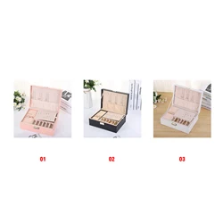 Glorystar Women 2 Layer Jewelry Box Organizer Wooden Display Storage Jewel Holder Removable Tray Jewelry Display Drawer Case