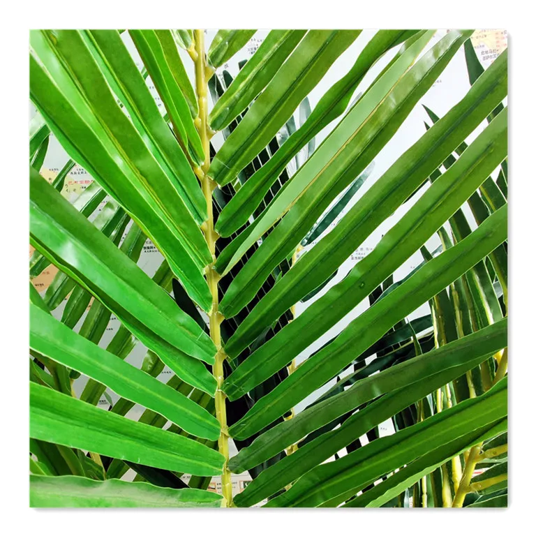 Waterproof Artificial Follaje Plant Green Plastic Leaf Artificial Areca Palm Tree