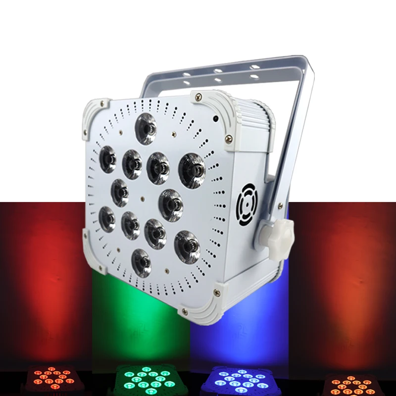 12pcs 18w RGBAW-UV 6in1 dmx wifi wireless led battery battery par light for wedding party club wall wash