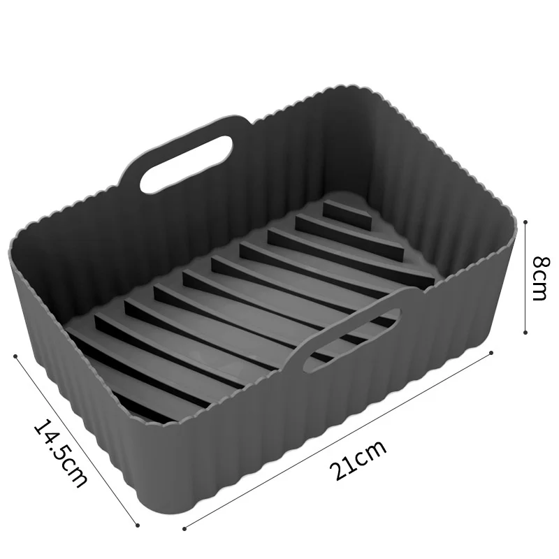 Food Grade Silicone Pot 8 inches Square Air Fryer Silicone Liners Silicone Baking Pan