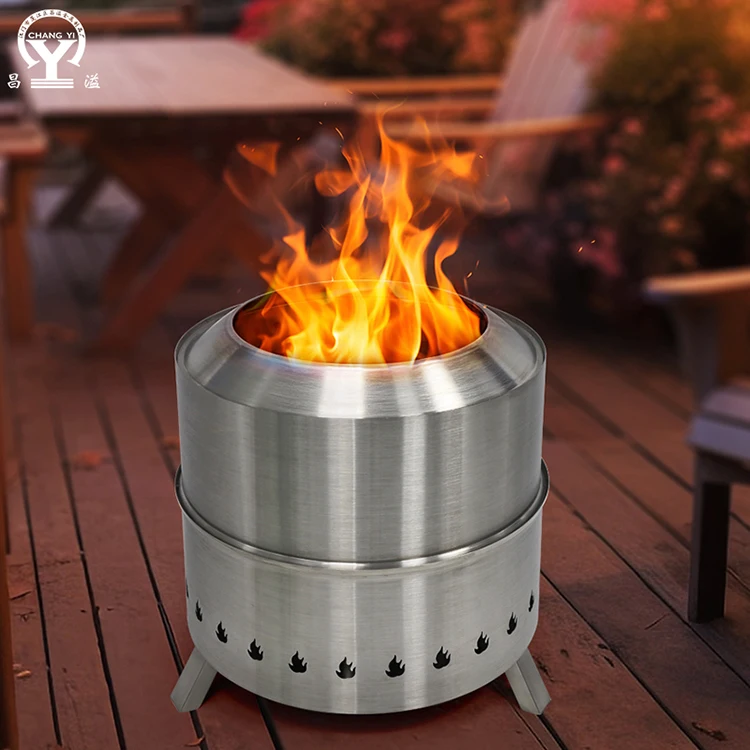 Outdoor Backyard Patio Garden Stove Wood Burning Smokeless Fire Pit table Metal Firepits Round Fireplace