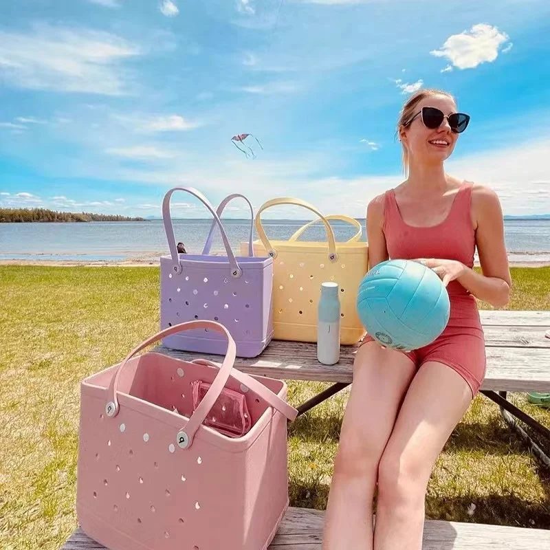 RTS Wholesale Popular Waterproof Bogg Bag Xl Large Summer Luxury  Accessories Charms Beach Tote Bag EVA Bogg Bag