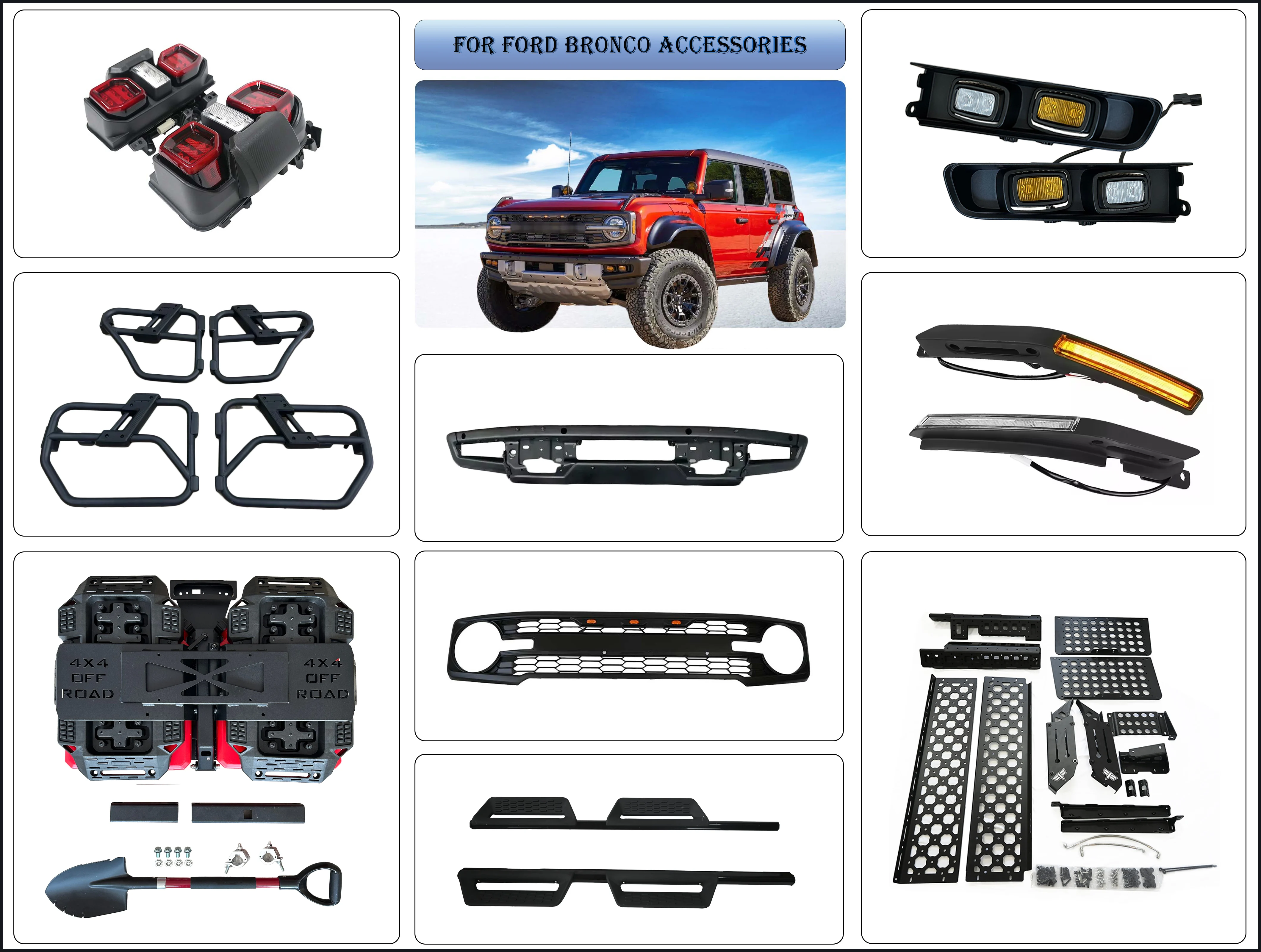RRS Car amber LED engine hood trail marker LED lights for FORD Bronco off-road Turn Signal Lights for Ford Bronco Accessories