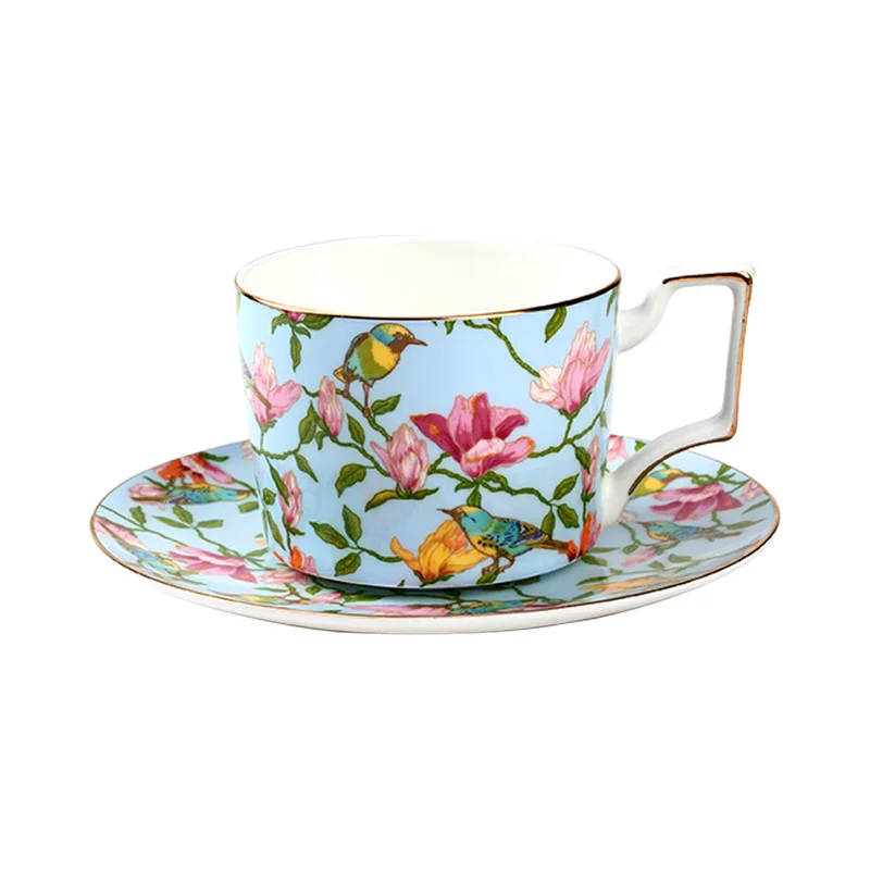 Floral 4 sets Bone China Tea Sets Mismatched Porcelain Afternoon  Easy To Wash Tea Set