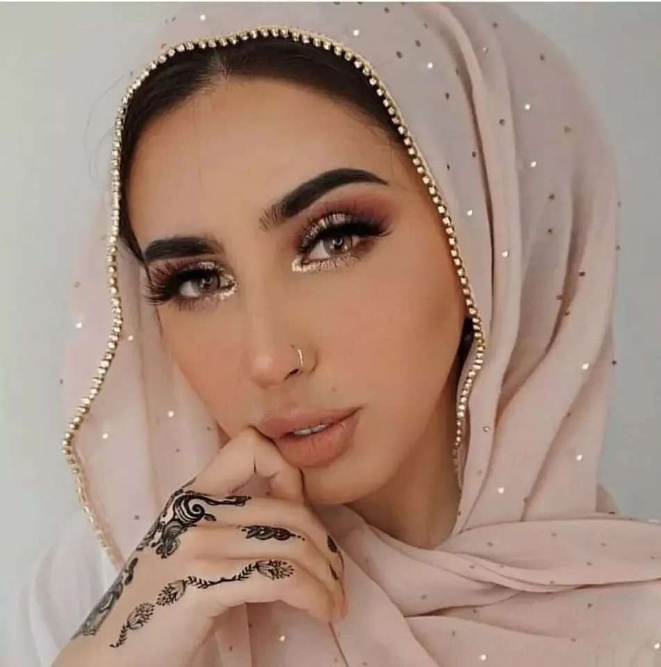 High Quality Plain Women Islamic Shawls Headband Muslim Hijabs Headscarf With Diamond Heavy Chiffon Hijab Scarf