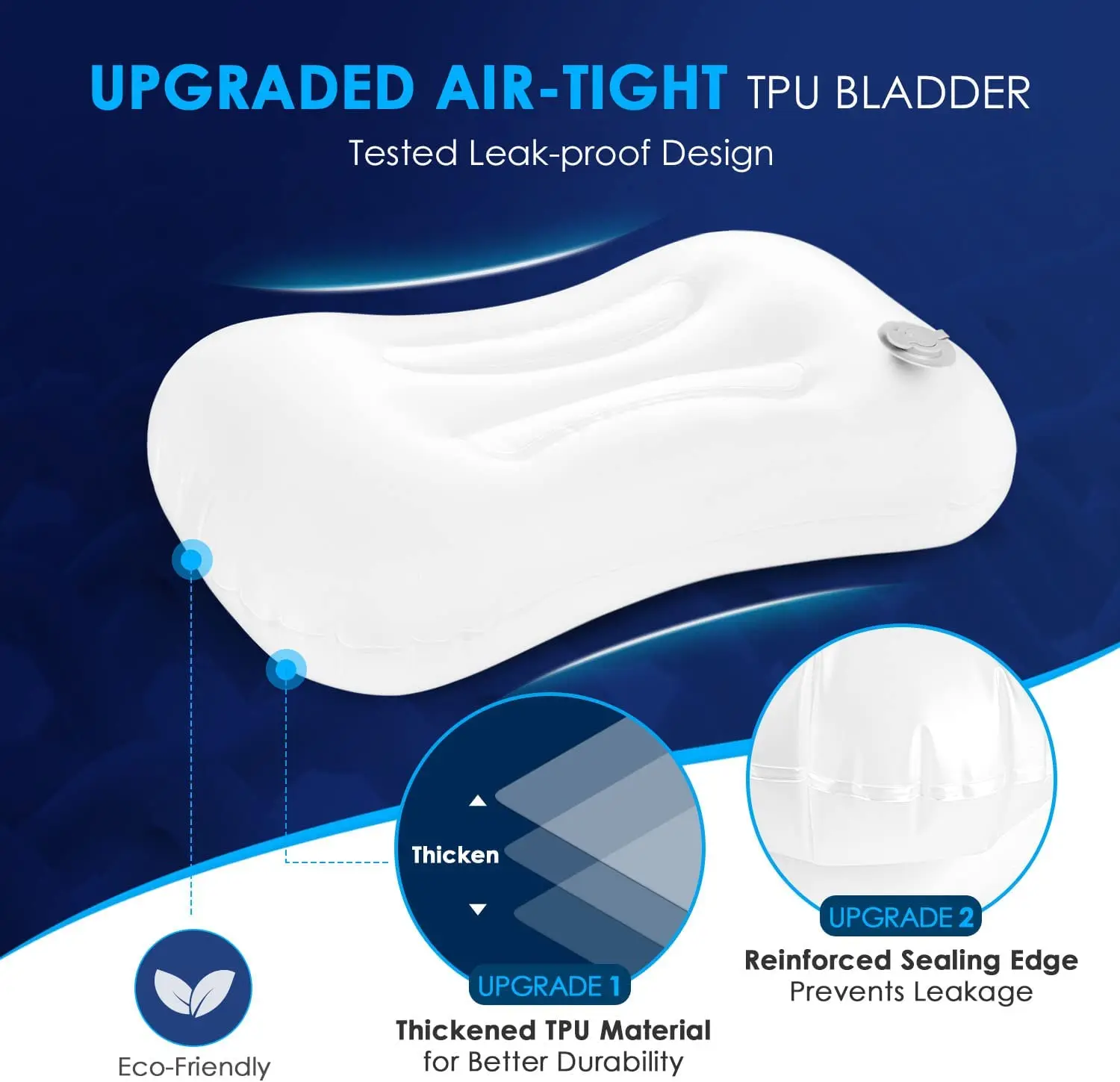 Inflatable Camping Pillow Ultralight Backpacking Camp Travel Pillow Compact Blow Up Sleeping Bag PillowAir Inflatable Pillow