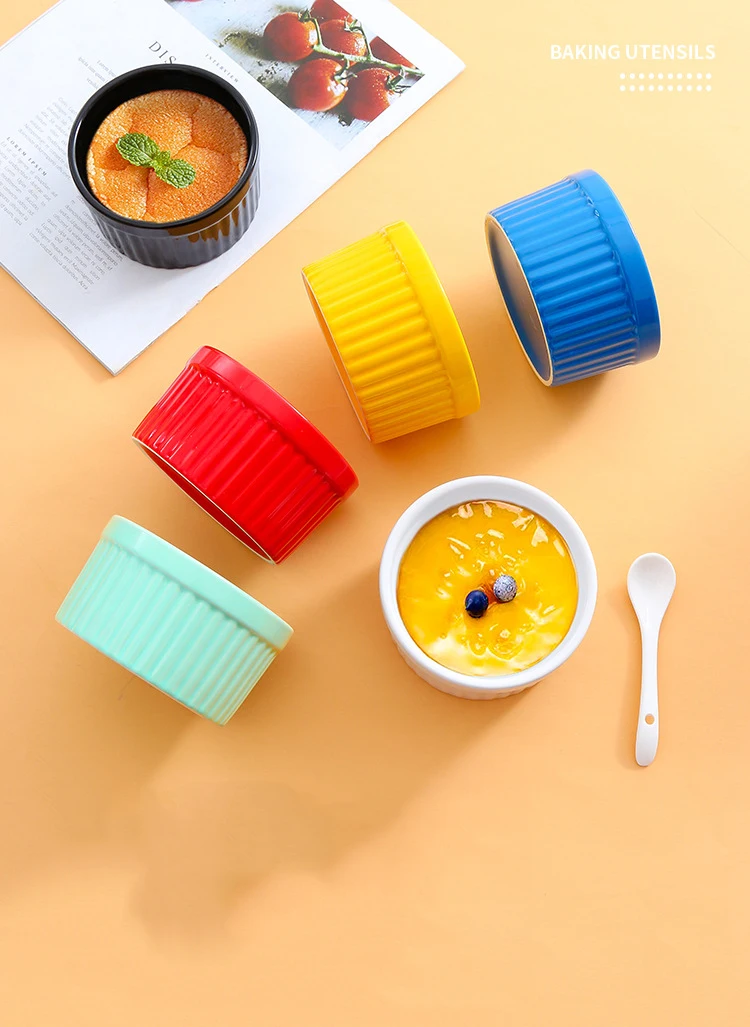 BW19 Chinese Tableware Glazed Kitchenware Tableware Souffl Ceramic Bowl