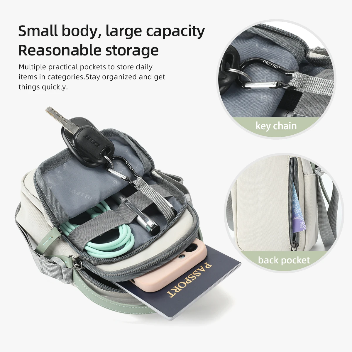 Tigernu T-S8810 manufacture waterproof cross body bag luxury new design daily use school travel shoulder bag new design