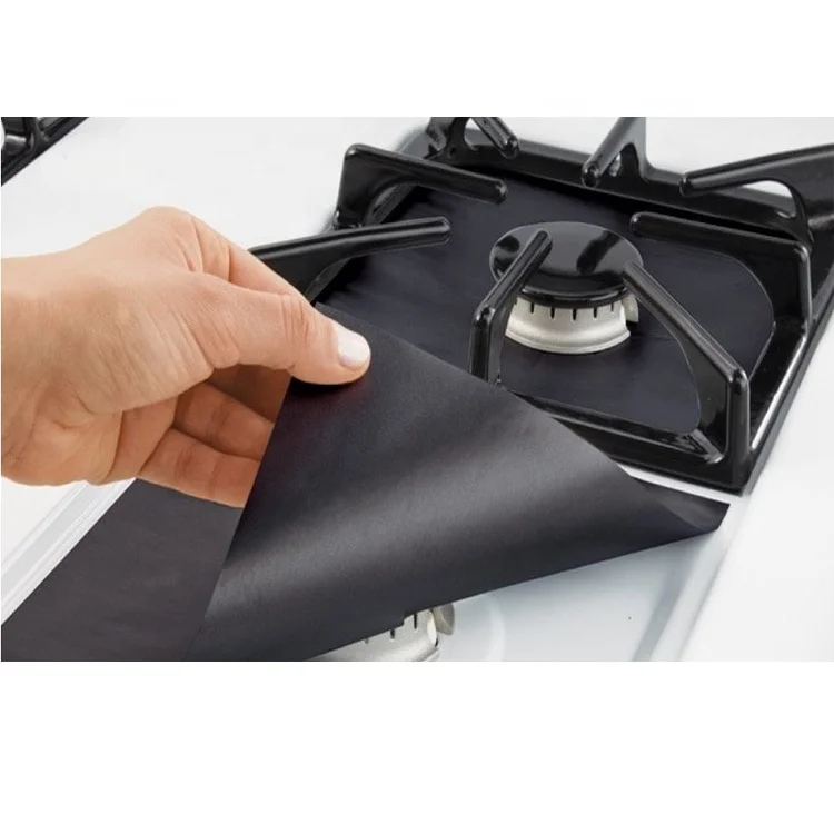 
PTFE Gas Range Protectors Black Gas Stove Burner Covers Stove Top Liner 