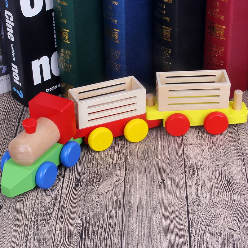 wooden farm train set toy wooden toy train set for kids wooden blocks farm animal train toy