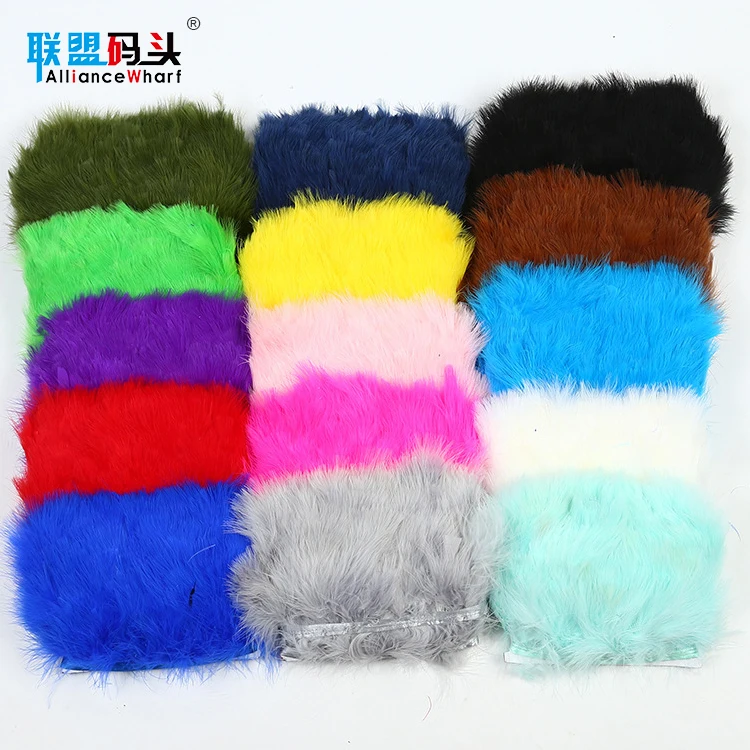 Fashion Cheap Fluffy Feathers Fringe Turkey Marabou Feather Trimming For Garment Clothing Dresses
