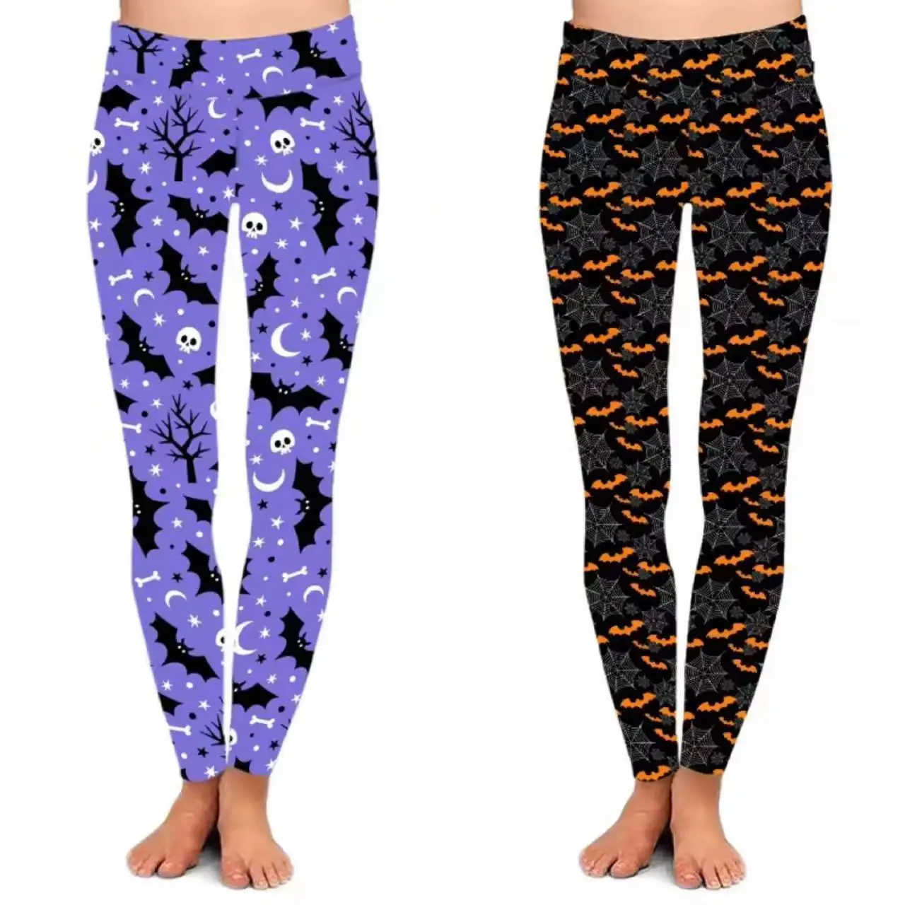 Custom Peach skin Yoga Waist 92 8 spider web bat halloween Digital Print 5pcs to buy Custom design your own Leggings for Women