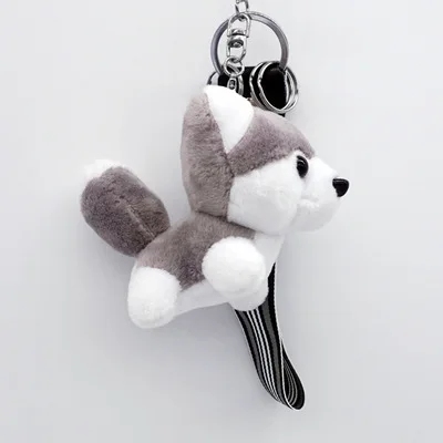 Wholesale Cute Cartoon Animal Husky Decoration for Bag Stuffed Plush Toys Dog Plush Keychain Pendant